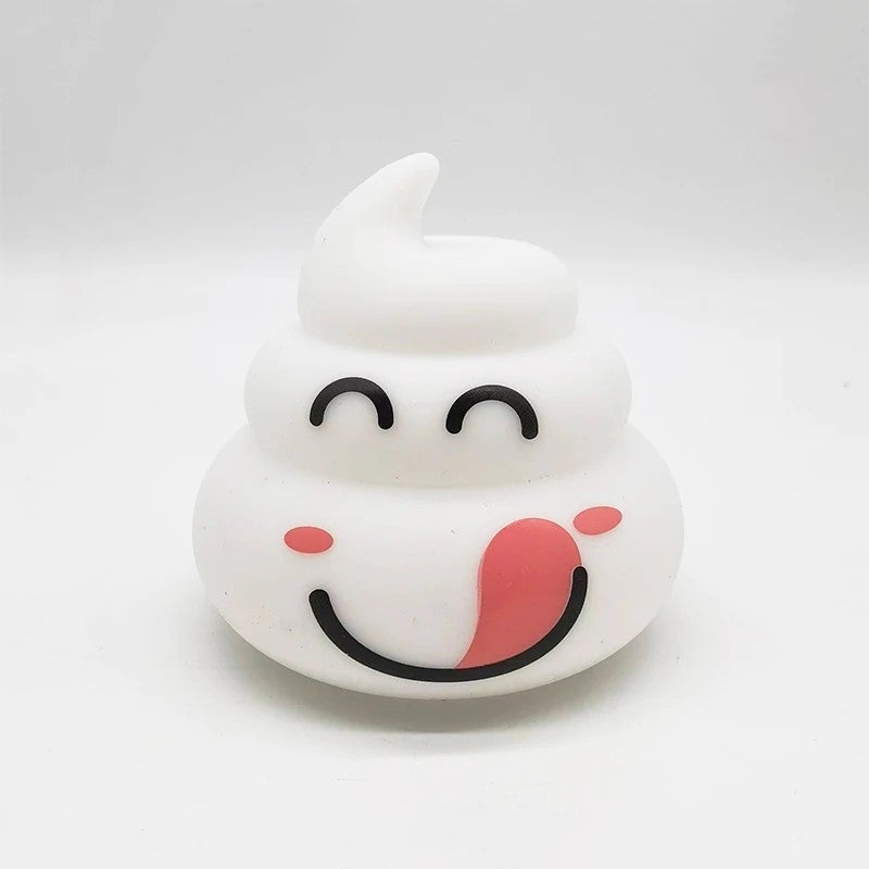 Bluejw Shit-Shaped LED Night Light - Rechargeable Silicone Mini Sleep Lamp - Touch Control Bedroom Light - Image 1